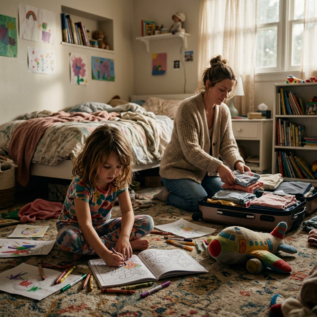 He Came Home Early to Surprise His Wife and Newborn—But Found Her Hungry and Alone While His Family Vacationed With His Money 5 Girl sitting near packed suitcase 20261018114638 1