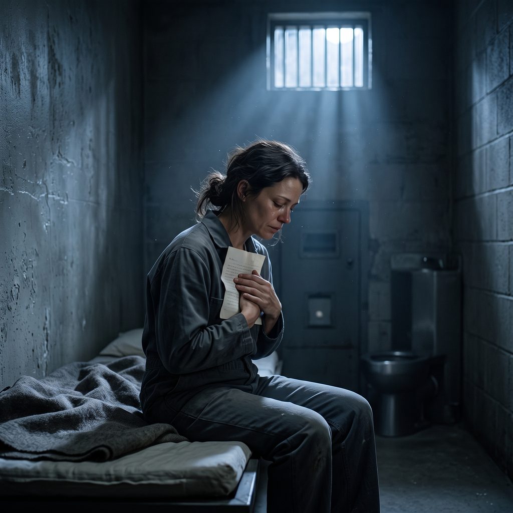 Woman holding letter in cell 2K 20261016204723