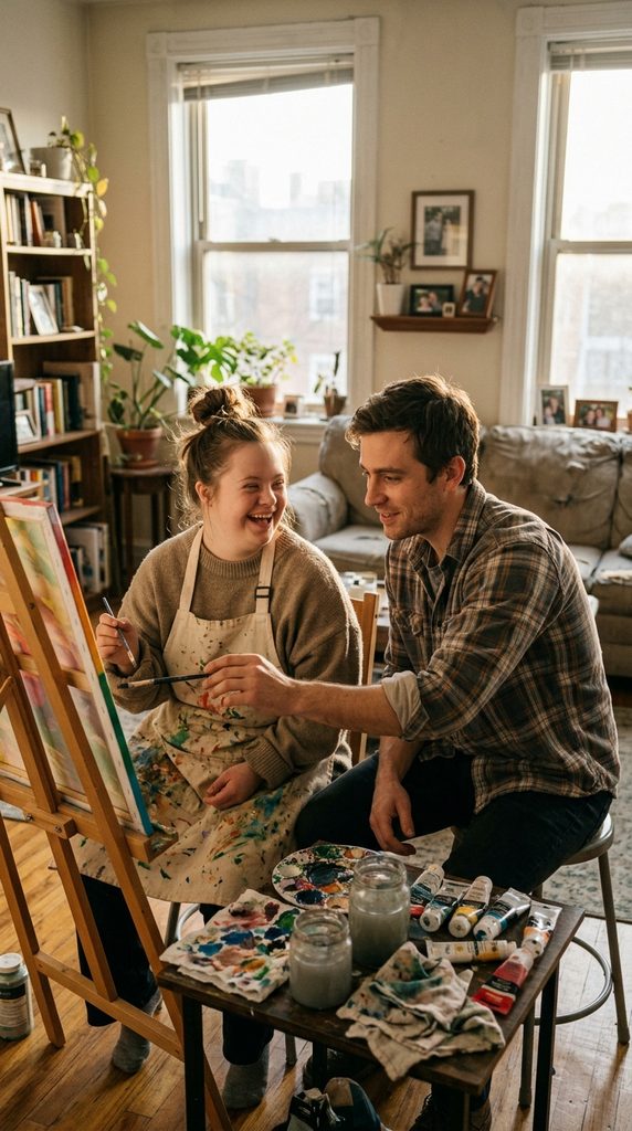 My Best Friend Spent Years Caring for My Sister with Down Syndrome – Then He Said a Few Words That Changed Everything I Thought I Knew 11 2 Woman learning to paint canvas 20261018140904