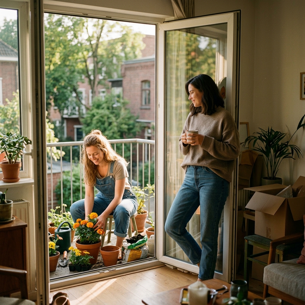 My Daughter Went Silent Around Her Stepfather—Until I Came Home Early 2 Woman planting marigolds on balcony 20261018111722